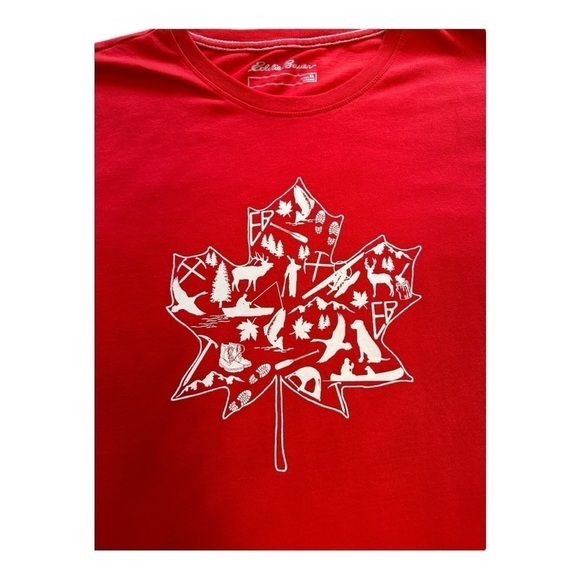 Eddie Bauer Maple Leaf T-Shirt Short Sleeve Crewneck Cotton Blend Tee Size XL - Picture 2 of 8